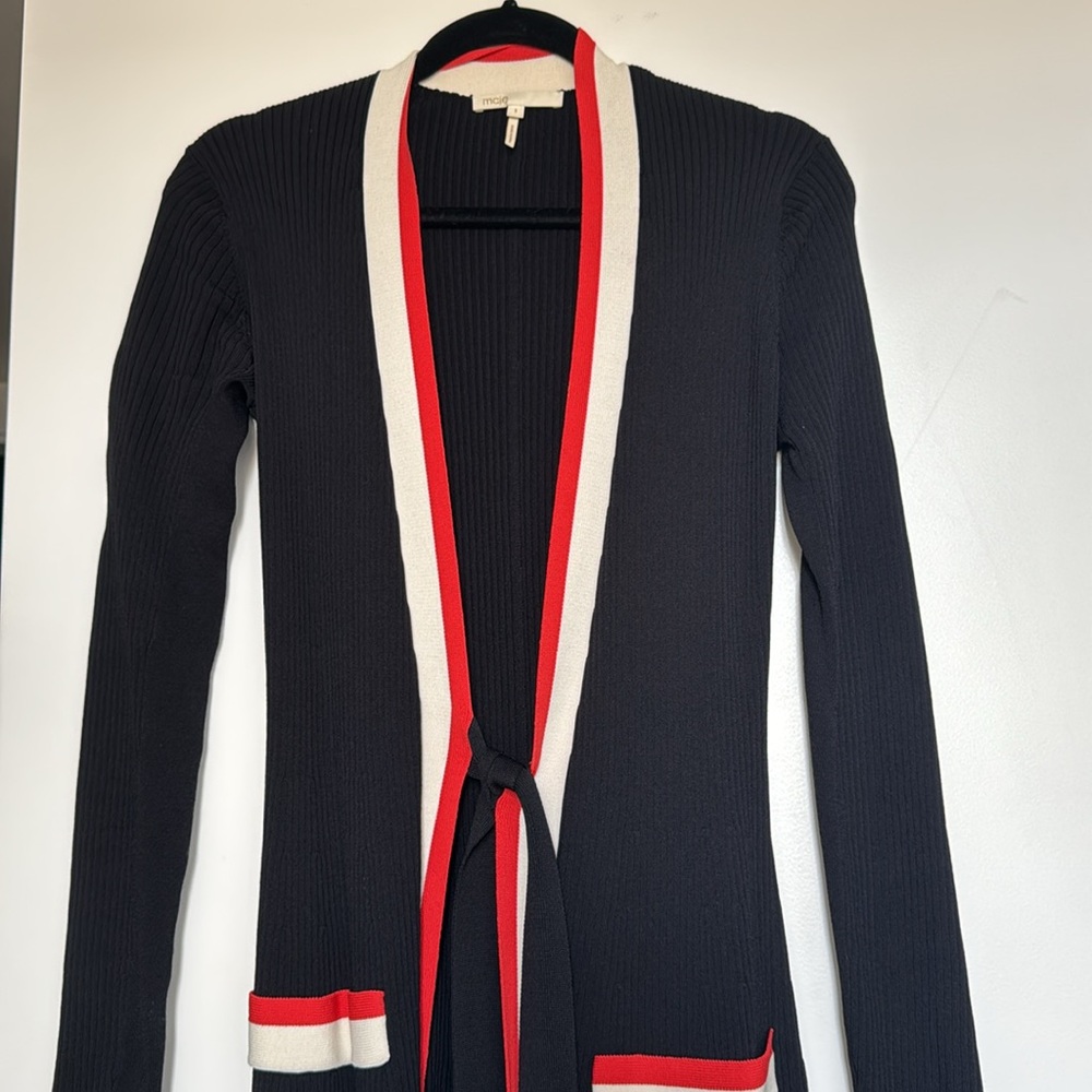 MAJE Ribbed Long Maxi Cardigan - Picture 3 of 11